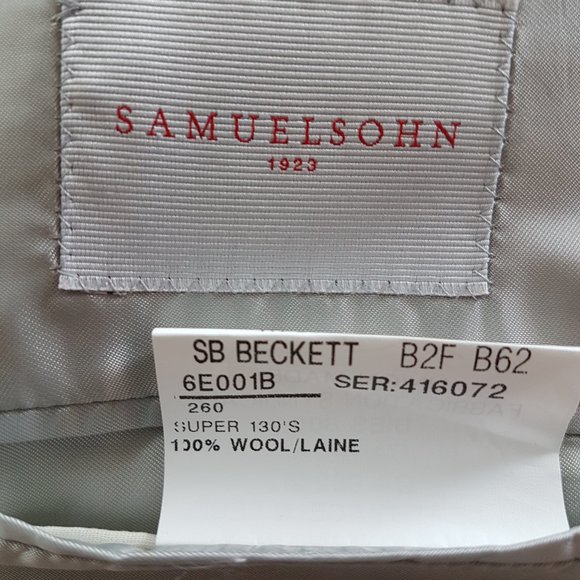 Samuelsohn -Men's Suits - 44 Reg - $525 Each - Picture 4 of 12